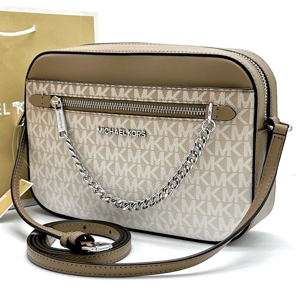 Michael Kors Jet Set Large Ombré Signature Logo East West Crossbody Husk color